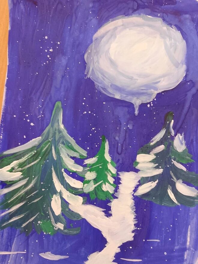 Всероссийский творческий конкурс «Зимушка-зима»  - детский рисунок, поделка, творческая работа, категория школьники, 4 класс, дистанционный конкурс, школьный конкурс