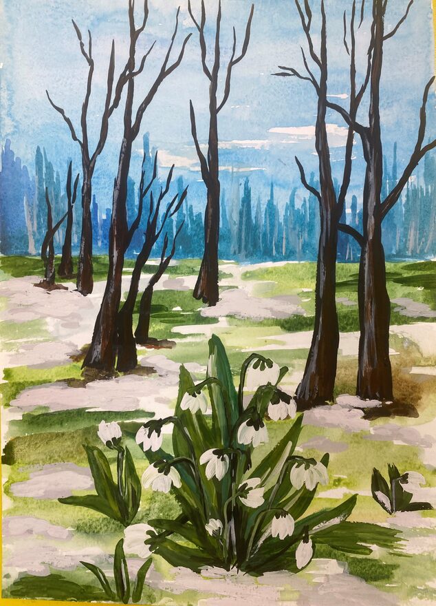 Всероссийский творческий конкурс «Первая песенка весны»  - детский рисунок, поделка, творческая работа, категория школьники, 3 класс, дистанционный конкурс, школьный конкурс