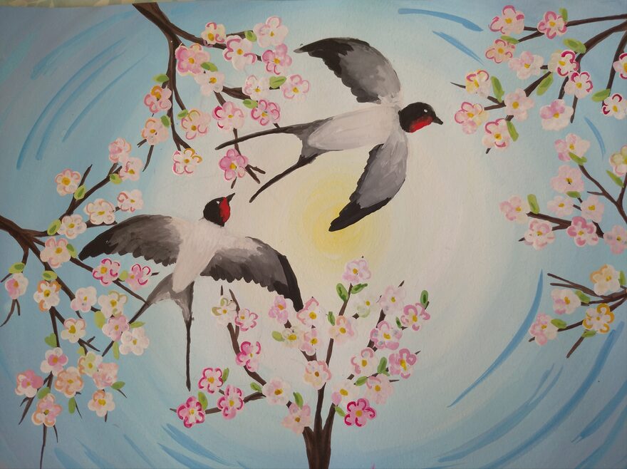 Всероссийский творческий конкурс «Первая песенка весны»  - детский рисунок, поделка, творческая работа, категория школьники, 6 класс, дистанционный конкурс, школьный конкурс