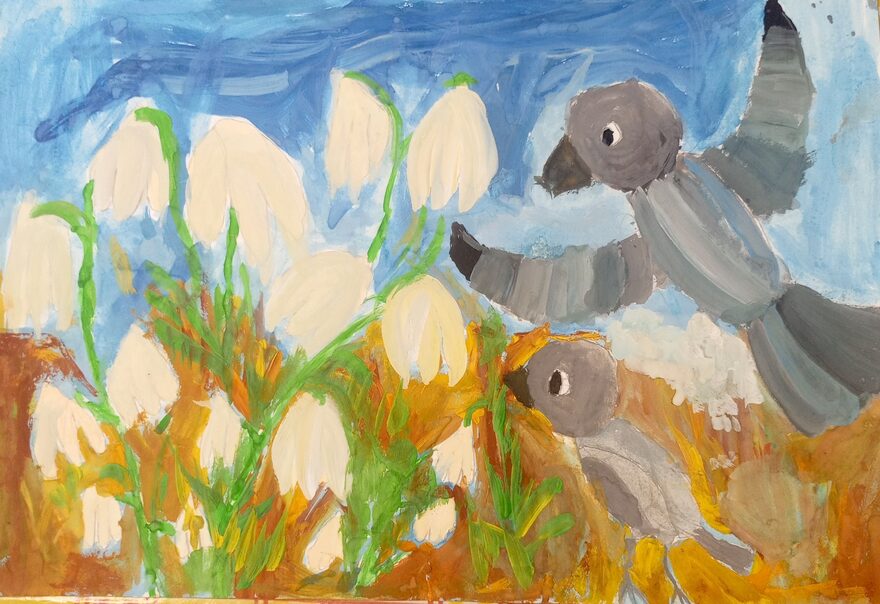 Всероссийский творческий конкурс «Первая песенка весны»  - детский рисунок, поделка, творческая работа, категория школьники, 1 класс, дистанционный конкурс, школьный конкурс