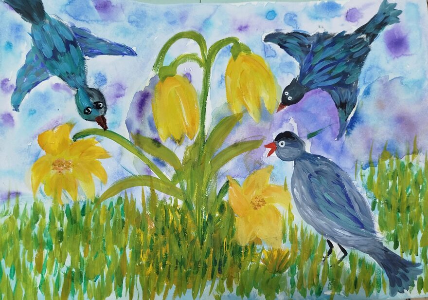 Всероссийский творческий конкурс «Первая песенка весны»  - детский рисунок, поделка, творческая работа, категория школьники, 3 класс, дистанционный конкурс, школьный конкурс