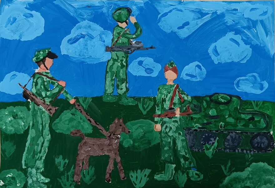 Всероссийский творческий конкурс «Защитникам Отечества посвящается...»  - детский рисунок, поделка, творческая работа, категория школьники, 3 класс, дистанционный конкурс, школьный конкурс