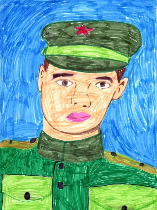 Всероссийский творческий конкурс «Защитникам Отечества посвящается...»  - детский рисунок, поделка, творческая работа, категория школьники, 2 класс, дистанционный конкурс, школьный конкурс