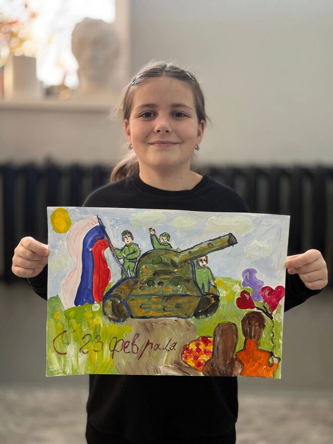 Всероссийский творческий конкурс «Защитникам Отечества посвящается...»  - детский рисунок, поделка, творческая работа, категория школьники, 2 класс, дистанционный конкурс, школьный конкурс