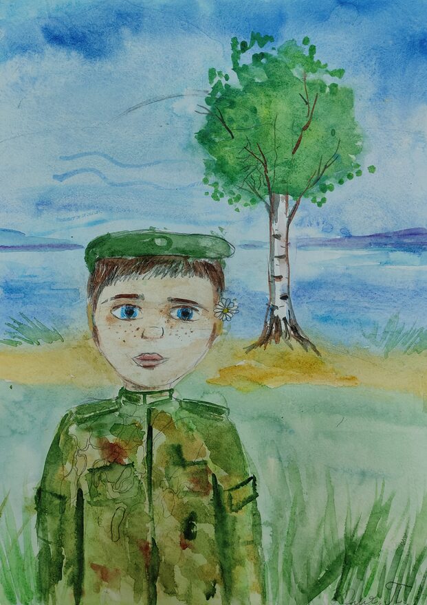 Всероссийский творческий конкурс «Защитникам Отечества посвящается...»  - детский рисунок, поделка, творческая работа, категория школьники, 2 класс, дистанционный конкурс, школьный конкурс