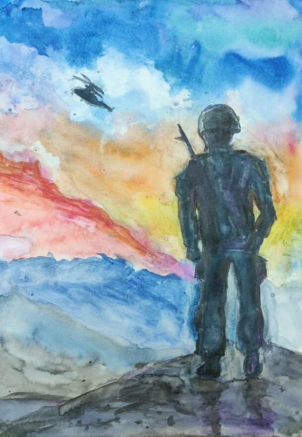 Всероссийский творческий конкурс «Защитникам Отечества посвящается...»  - детский рисунок, поделка, творческая работа, категория школьники, 7 класс, дистанционный конкурс, школьный конкурс