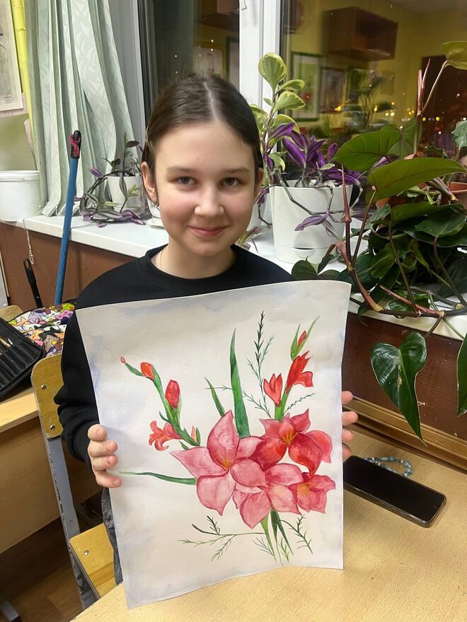 Всероссийский творческий конкурс «8 Марта - праздник весны, цветов и любви»  - детский рисунок, поделка, творческая работа, категория школьники, 5 класс, дистанционный конкурс, школьный конкурс