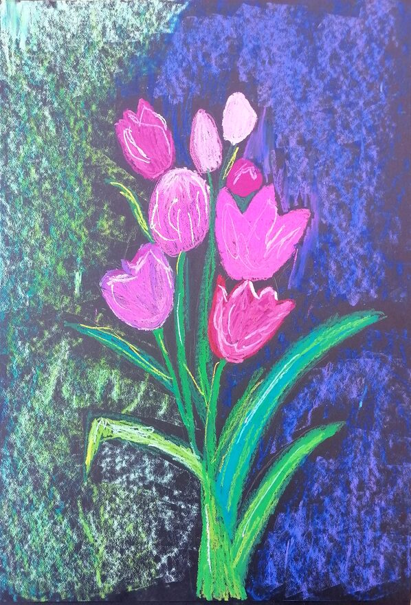 Всероссийский творческий конкурс «8 Марта - праздник весны, цветов и любви»  - детский рисунок, поделка, творческая работа, категория школьники, 7 класс, дистанционный конкурс, школьный конкурс