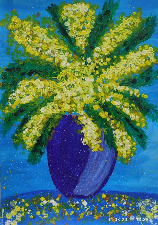 Всероссийский творческий конкурс «8 Марта - праздник весны, цветов и любви»  - детский рисунок, поделка, творческая работа, категория школьники, 4 класс, дистанционный конкурс, школьный конкурс