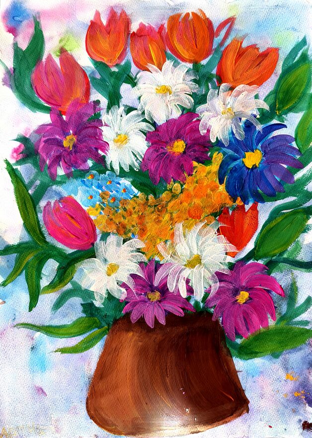 Всероссийский творческий конкурс «8 Марта - праздник весны, цветов и любви»  - детский рисунок, поделка, творческая работа, категория школьники, 2 класс, дистанционный конкурс, школьный конкурс