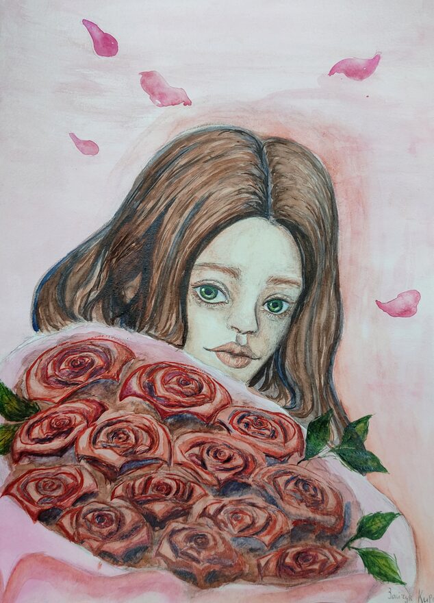 Всероссийский творческий конкурс «8 Марта - праздник весны, цветов и любви»  - детский рисунок, поделка, творческая работа, категория школьники, 7 класс, дистанционный конкурс, школьный конкурс