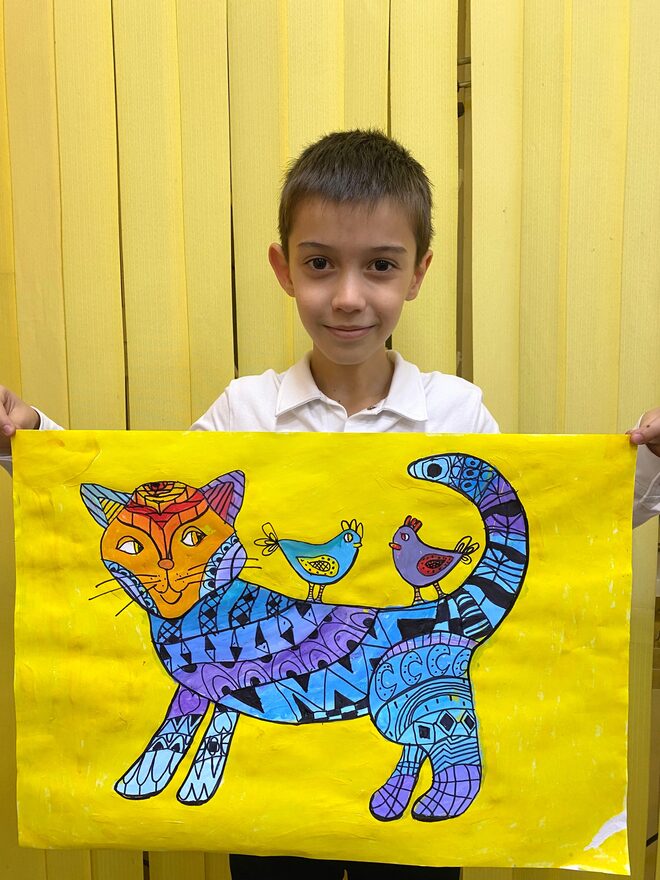 Всероссийский творческий конкурс «В мире животных»  - детский рисунок, поделка, творческая работа, категория школьники, 2 класс, дистанционный конкурс, школьный конкурс