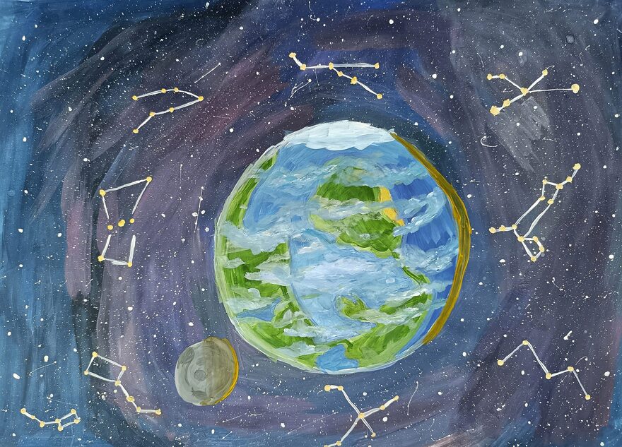 Всероссийский творческий конкурс «Тайны далёких планет»  - детский рисунок, поделка, творческая работа, категория школьники, 4 класс, дистанционный конкурс, школьный конкурс