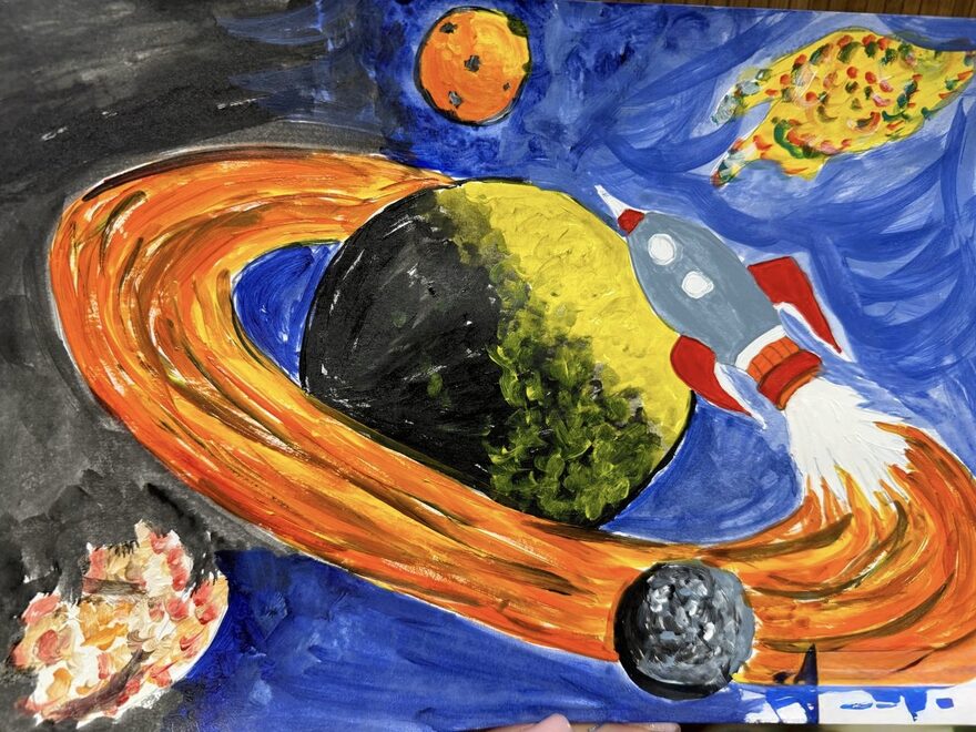 Всероссийский творческий конкурс «Тайны далёких планет»  - детский рисунок, поделка, творческая работа, категория школьники, 4 класс, дистанционный конкурс, школьный конкурс