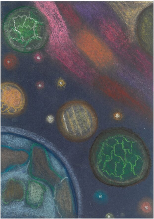 Всероссийский творческий конкурс «Тайны далёких планет»  - детский рисунок, поделка, творческая работа, категория школьники, 6 класс, дистанционный конкурс, школьный конкурс