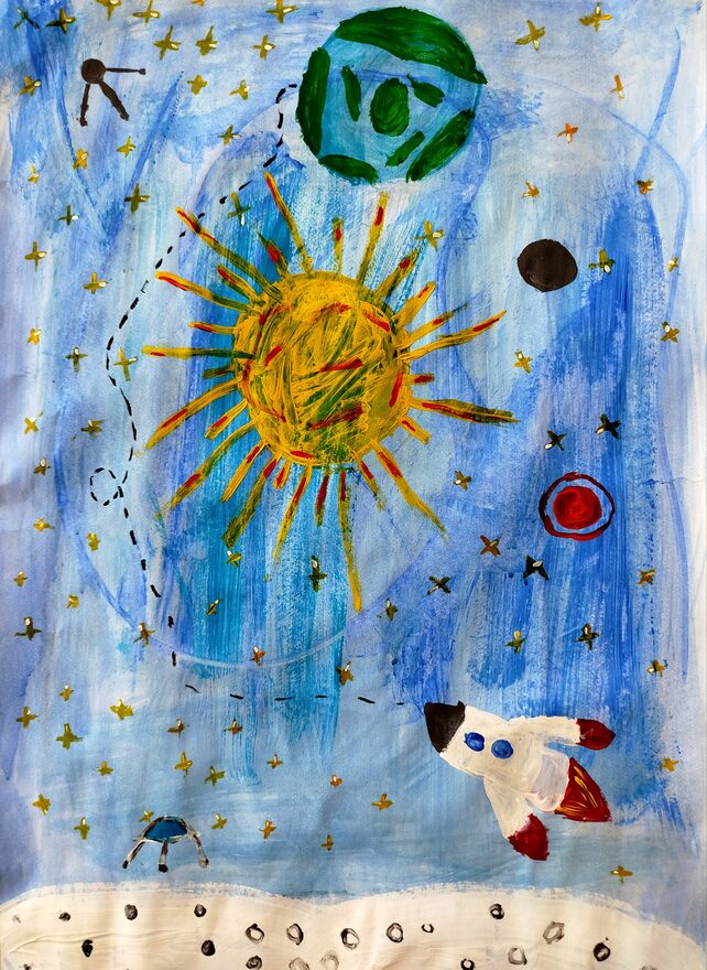 Всероссийский творческий конкурс «Тайны далёких планет»  - детский рисунок, поделка, творческая работа, категория школьники, 1 класс, дистанционный конкурс, школьный конкурс