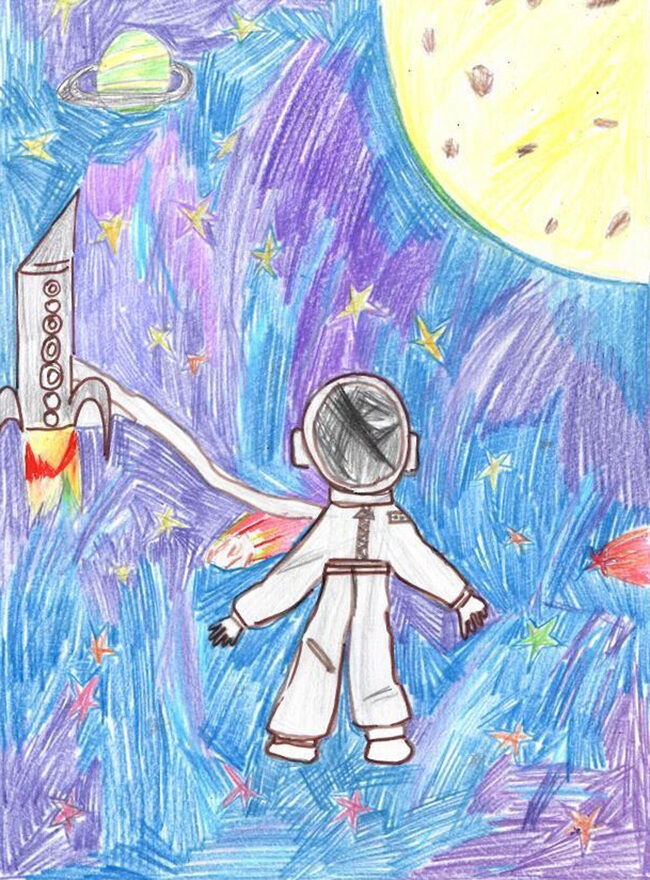 Всероссийский творческий конкурс «Тайны далёких планет»  - детский рисунок, поделка, творческая работа, категория школьники, 1 класс, дистанционный конкурс, школьный конкурс