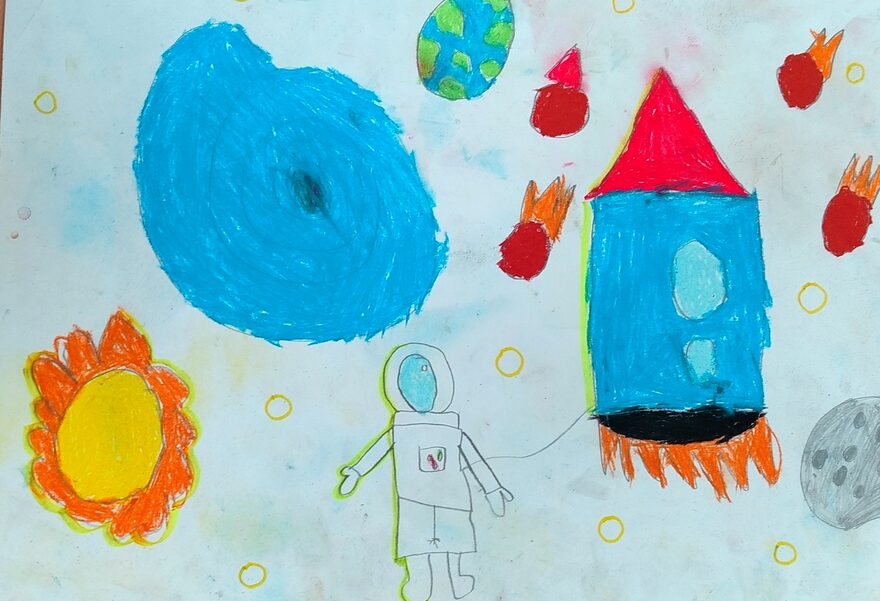 Всероссийский творческий конкурс «Тайны далёких планет»  - детский рисунок, поделка, творческая работа, категория школьники, 1 класс, дистанционный конкурс, школьный конкурс