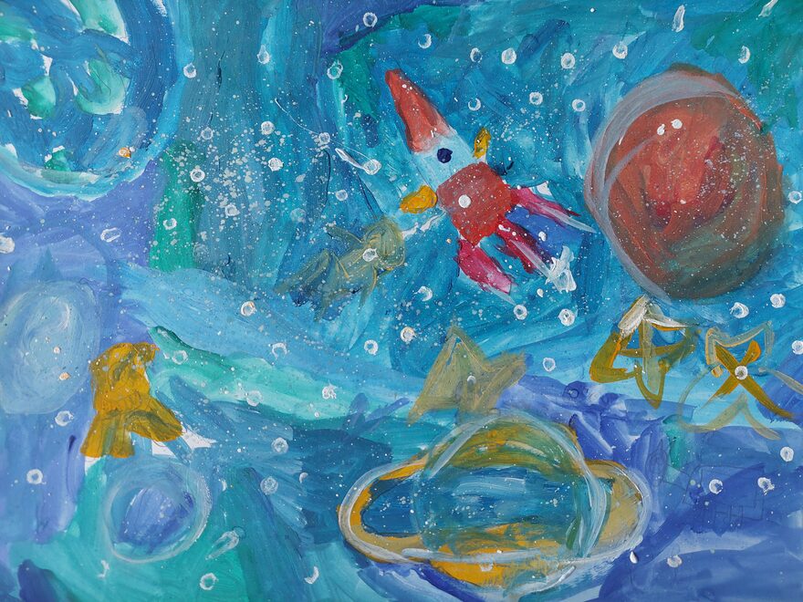 Всероссийский творческий конкурс «Тайны далёких планет»  - детский рисунок, поделка, творческая работа, категория школьники, 3 класс, дистанционный конкурс, школьный конкурс