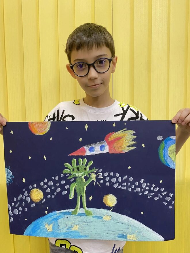 Всероссийский творческий конкурс «Тайны далёких планет»  - детский рисунок, поделка, творческая работа, категория школьники, 2 класс, дистанционный конкурс, школьный конкурс