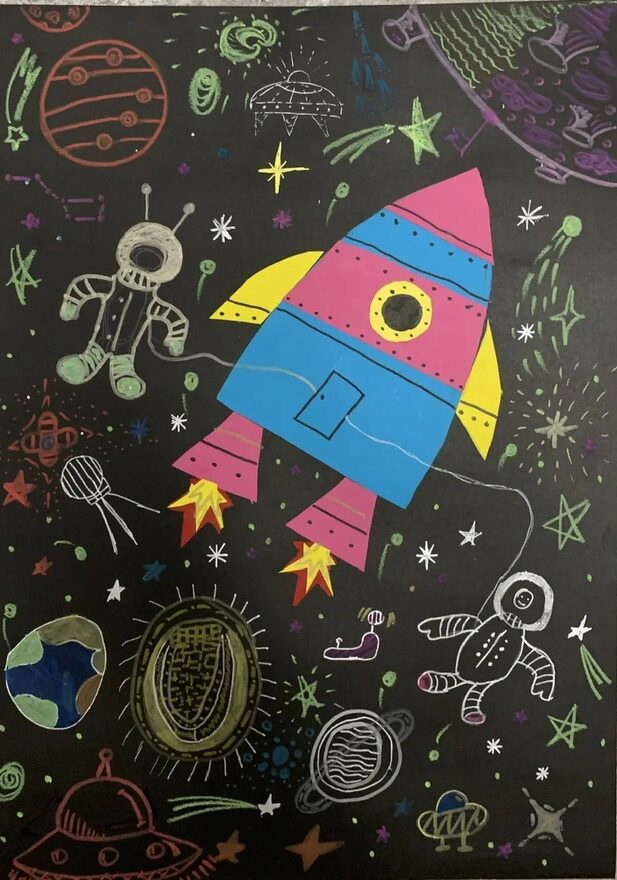 Всероссийский творческий конкурс «Тайны далёких планет»  - детский рисунок, поделка, творческая работа, категория школьники, 1 класс, дистанционный конкурс, школьный конкурс