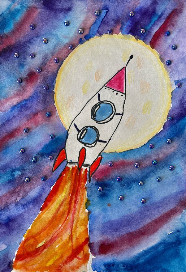 Всероссийский творческий конкурс «Тайны далёких планет»  - детский рисунок, поделка, творческая работа, категория школьники, 1 класс, дистанционный конкурс, школьный конкурс