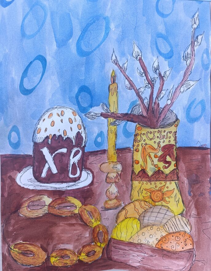 Всероссийский творческий конкурс «Пасхальные традиции»  - детский рисунок, поделка, творческая работа, категория школьники, 4 класс, дистанционный конкурс, школьный конкурс