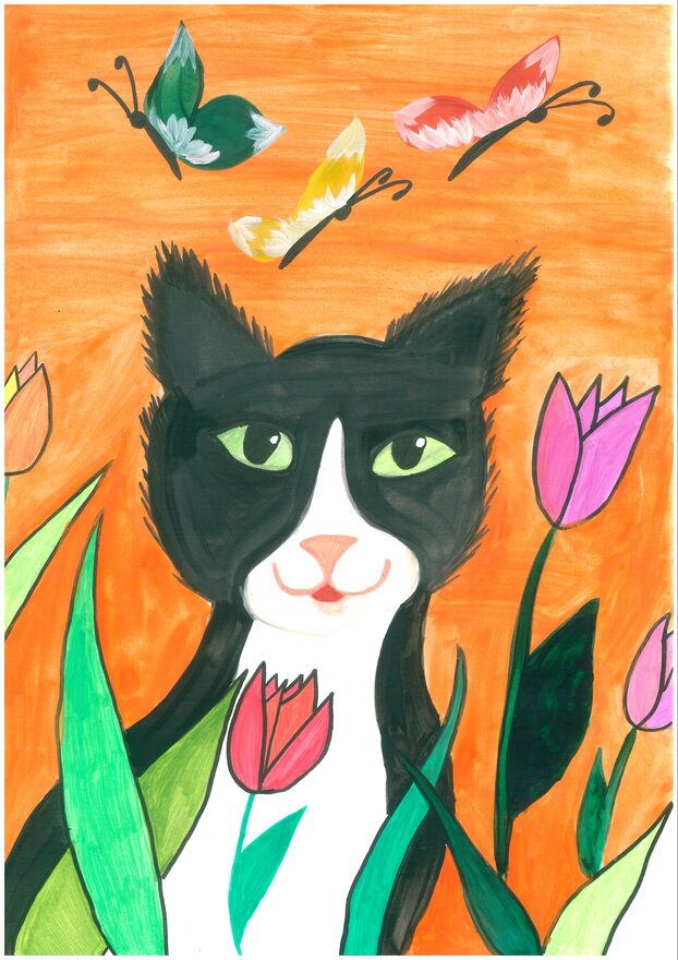 Всероссийский творческий конкурс «Мой четвероногий друг»  - детский рисунок, поделка, творческая работа, категория школьники, 5 класс, дистанционный конкурс, школьный конкурс