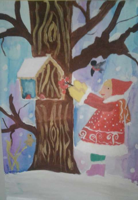 Международный творческий конкурс «Здравствуй, зимушка-зима»  - детский рисунок, поделка, творческая работа, категория школьники, 2 класс, дистанционный конкурс, школьный конкурс