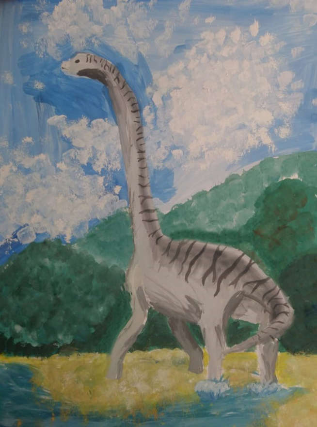 Международный творческий конкурс «Прогулки с динозаврами»  - детский рисунок, поделка, творческая работа, категория школьники, 4 класс, дистанционный конкурс, школьный конкурс
